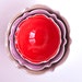 ceramic prep bowls serving bowls nesting bowl set of 3 Valentine red, lavender, gray