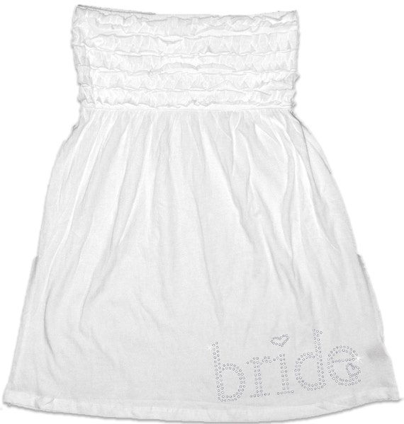 Medium White Rhinestone Bride Bathing Suit CoverUp