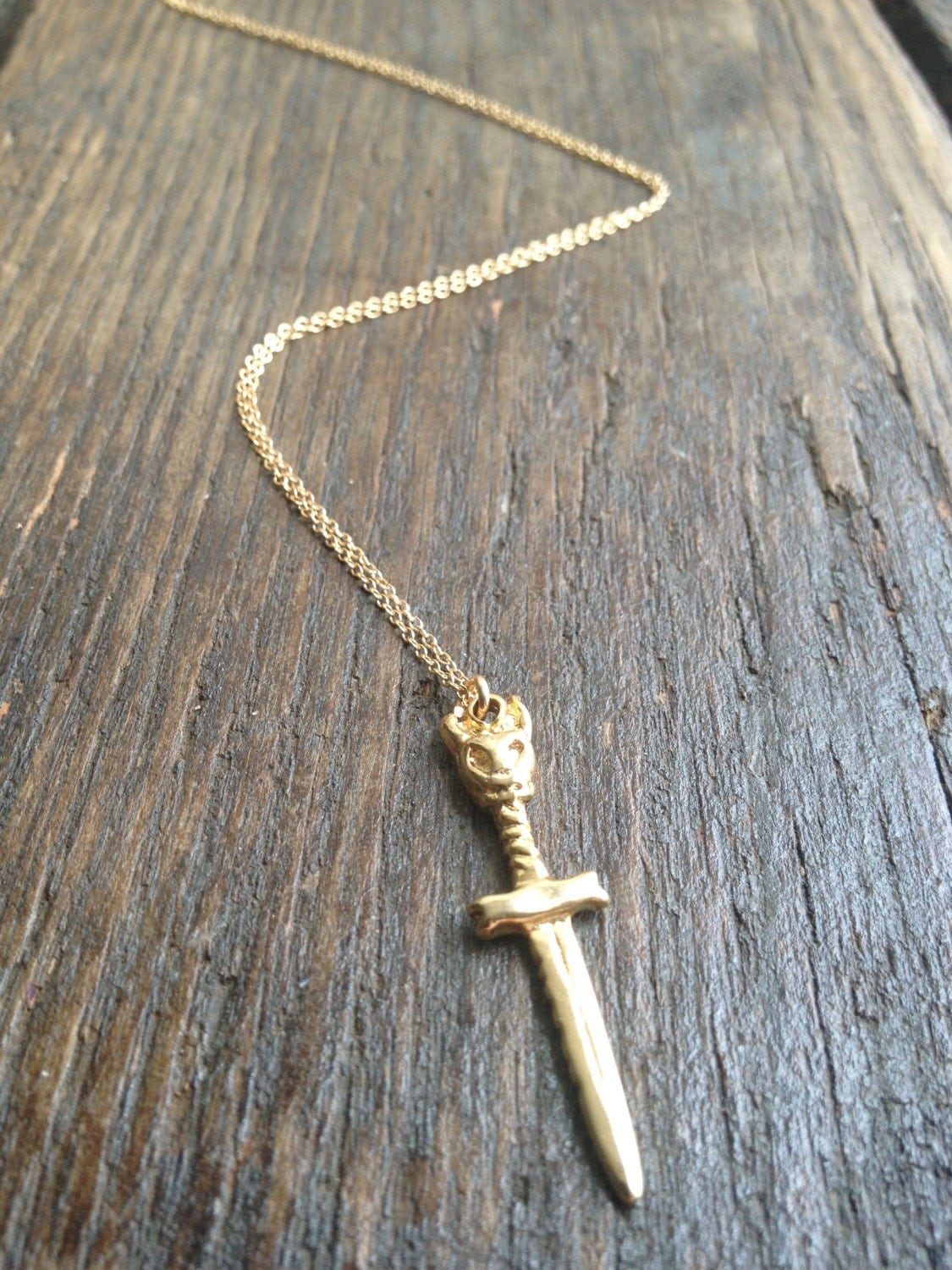 Dagger Necklace Gold Dagger Sword Necklace Sword Pendant