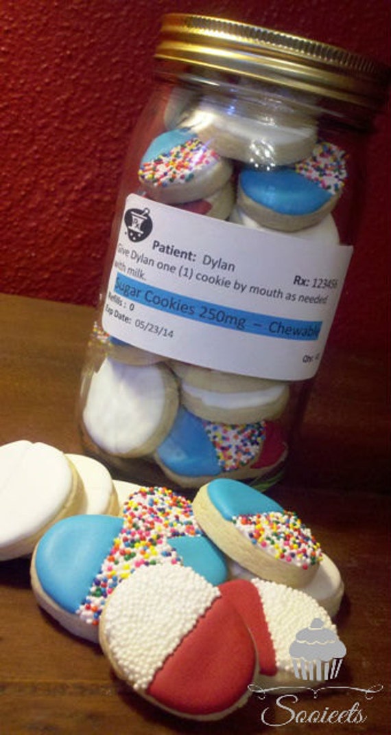 Get Well Sugar Cookie Pills / Medicine Jar