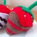 Felt Food Chocolate Covered Strawberries Eco Friendly Pretend Play Food for Childrens Toy Kitchen - Set of Three