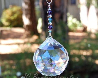 Large Hanging Crystal Suncatcher Window by JGBeadedJewelry on Etsy