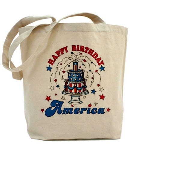 4th of July Tote - Cotton Canvas Tote Bag - Holiday Tote Bag - Gift ...