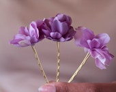 Set of (3) Lavender Blossom Bobbies