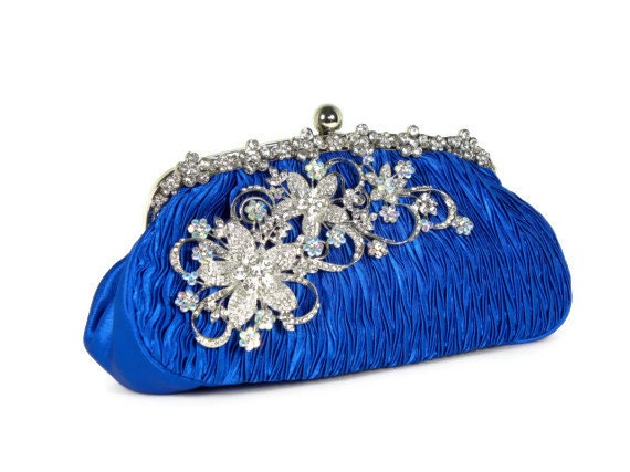 Cobalt Blue Bridal Clutch Vintage Style Clutch Bridesmaids