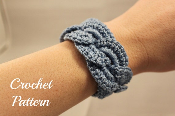 Crochet PATTERN PDF Crochet Bracelet Infinity Link Cuff, Crochet Bracelet, Crochet Cuff Pattern, Crochet Jewelry Pattern