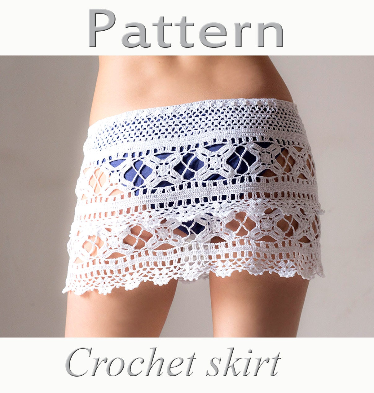 Crochet beach skirt PATTERN PDF crochet cover up