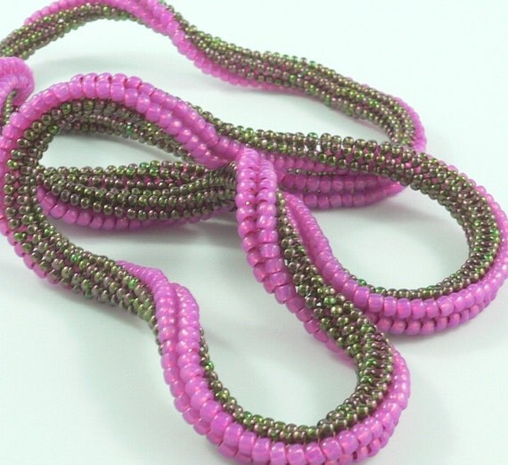 Twisted herringbone beaded rope tutorial for bracelet or