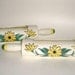 1960s Vintage Ceramic Rolling Pin Planters Sunflowers or Daisy Trim