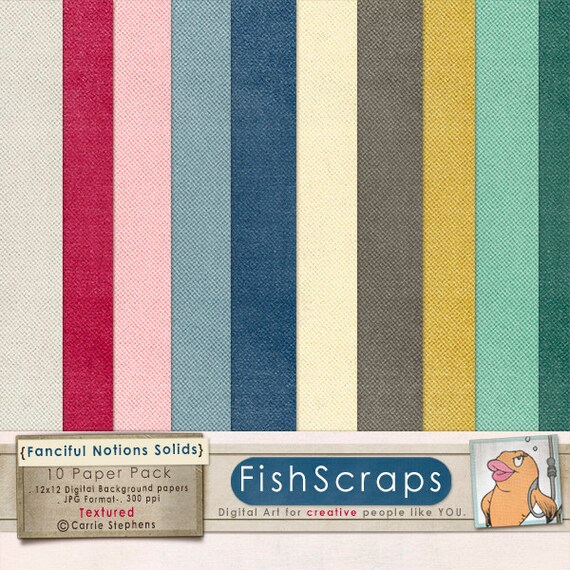 50% Sale - Digital Paper - Red, Blue & Gold Scrapbook Backgrounds - Fanciful Notions - Solid CardStock Textures - Card Making, Printable Il_570xn