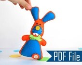 Easter Bunny Sewing pattern - PDF ePATTERN -Plush Toy Rabbit Instant Download A506 Il_170x135