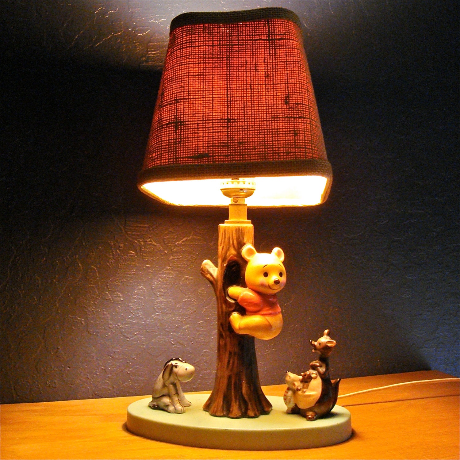 Vintage Winnie the Pooh Ceramic Lamp Light Dolly Toy Corp