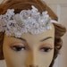 White Lace Headband, Lace Headband with pearls, Lace headband with rhinestones beading,Flapper, ONE OF A KIND