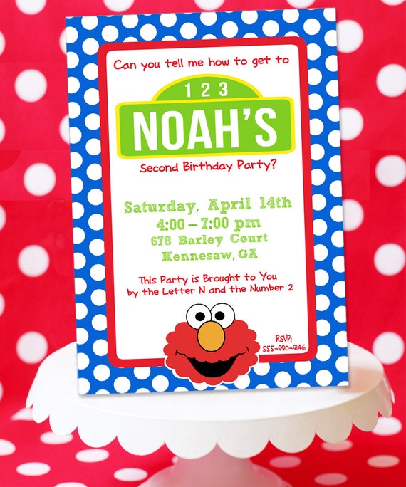 Elmo Birthday Party Invitations Free Printable 6