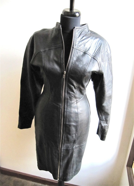 Black Leather Marc Buchanan Pelle Pelle Zip by worldvintagefashion