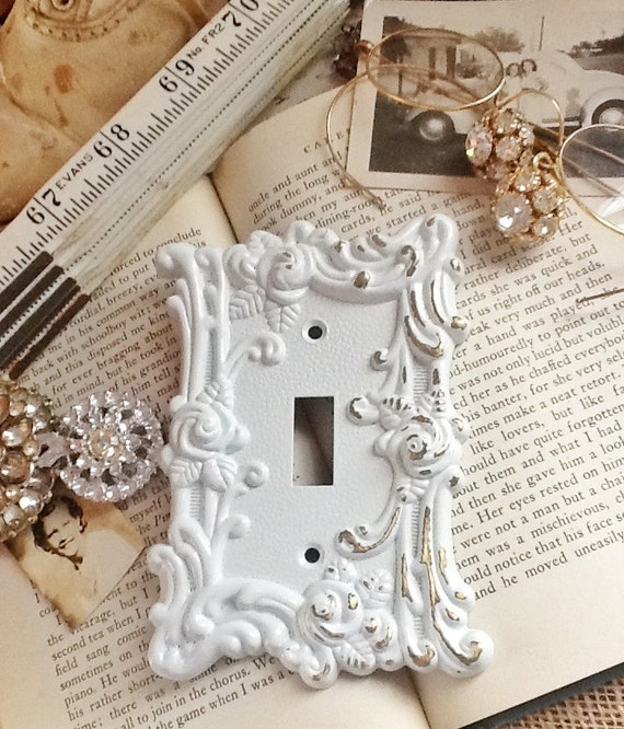 White Metal Wall Decor metal wall decor-light switch cover-in white shabby White Metal Wall Decor metal wall decor-light switch cover-in white shabby
