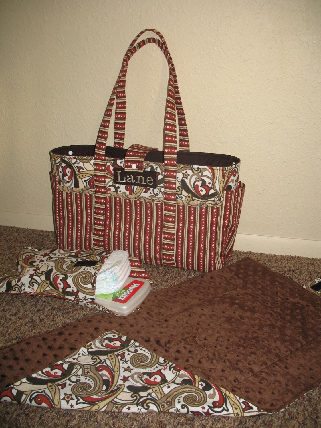 Custom Order Western 15 Pocket Diaper Bag Travel Changing