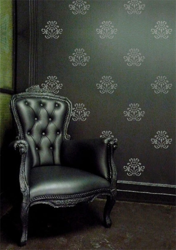 Victorian Damask Wall Decals Floral Damask Wall Decals