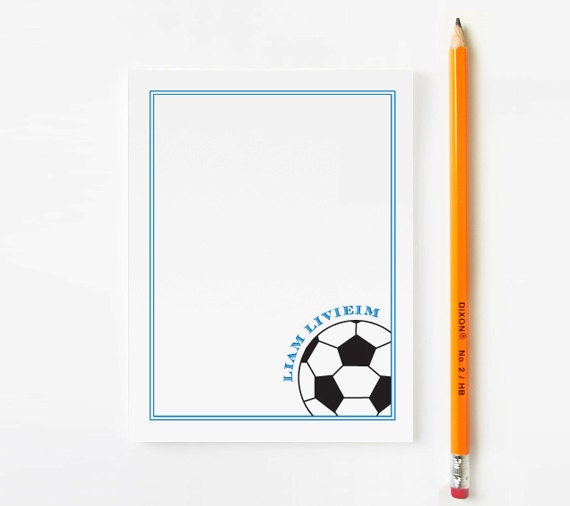 Soccer stationery set, Personalized stationery for kids, Personalized ...