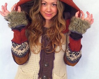 PATTERN upcycled elf hoodie jumper sweater by Hope Floats Upcycled