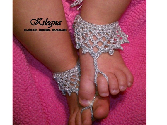 Sale crochet baby barefoot sandals crochet princess baby barefoot ...