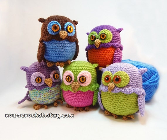 pattern crochet mini owl box PDF crochet en Nowacrochet por Owl storage Etsy mini pattern