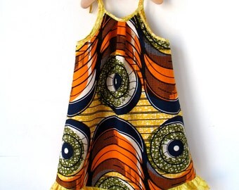African Print Baby Dress Size 12 Months by ThumbandPinky on Etsy