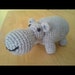 Hippo- Crochet Amigurumi Stuffed Animal Plush- Gray