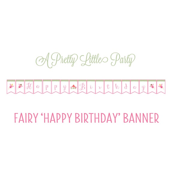 Fairy banner - Pixie banner - Woodland fairy - Party Supplies - INSTANT DOWNLOAD Il_570xn