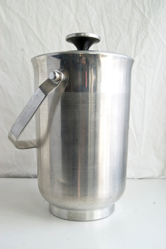 Vintage Italian Ice Bucket Nasco of Italy Aluminum Champagne