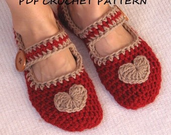 Mary Jane Slippers Crochet Pattern PDF,Easy, Great for Beginners, Shoes Crochet Pattern Slippers, Pattern No. 22