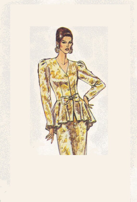 McCall's Sewing Pattern Peplum Jacket Blouse Long Short