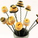 gray and yellow - sunflower button flowers with silver vase - VCU RAMS - re-purposed - Pittsburgh Steelers