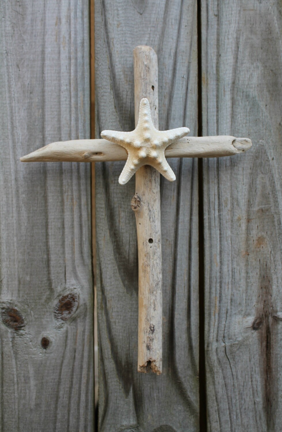 Driftwood Cross with Starfish
