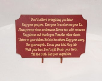Small Plaque w Motivational Fun Saying, Don't Believe Everything You Hear... comes with easel, Perfect to send as Card