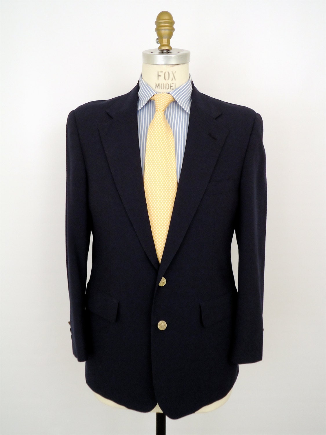 Classic Navy Blue Blazer with Gold Buttons / vintage by CompanyMan