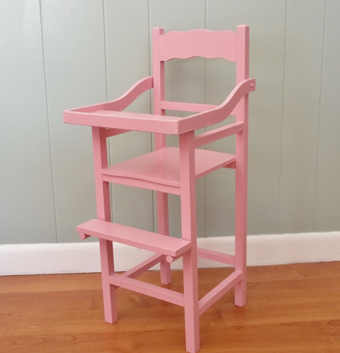 wooden baby doll high chair