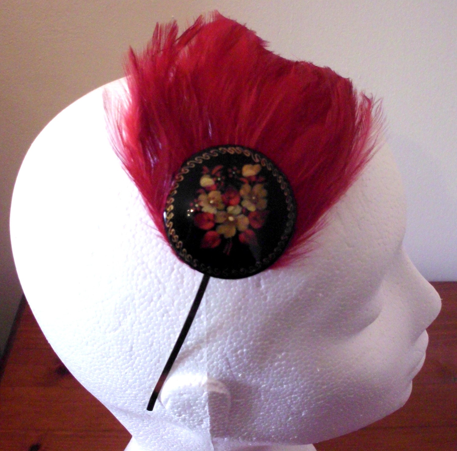 Special Occasion Hairpiece Deep Red by IamWrappedUpInClover