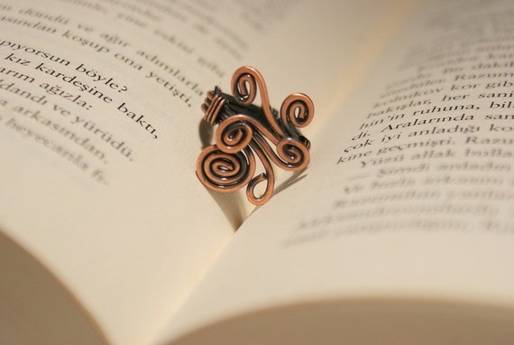 copper ring-Handmade Wrap Jewelry-adjustable wire wrapped copper ring -wire wrapped jewelry handmade-copper jewelry