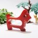 Bakelite Napkin Ring Scottie Dog. Vintage, Red, Deco.