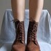 tall vintage boots / suede skinny lace up boots / size 8.5
