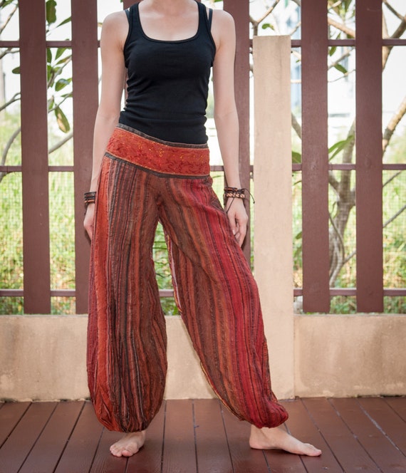 Items similar to Unique Stonewashed Nepali Cotton Pants with Cuff Legs