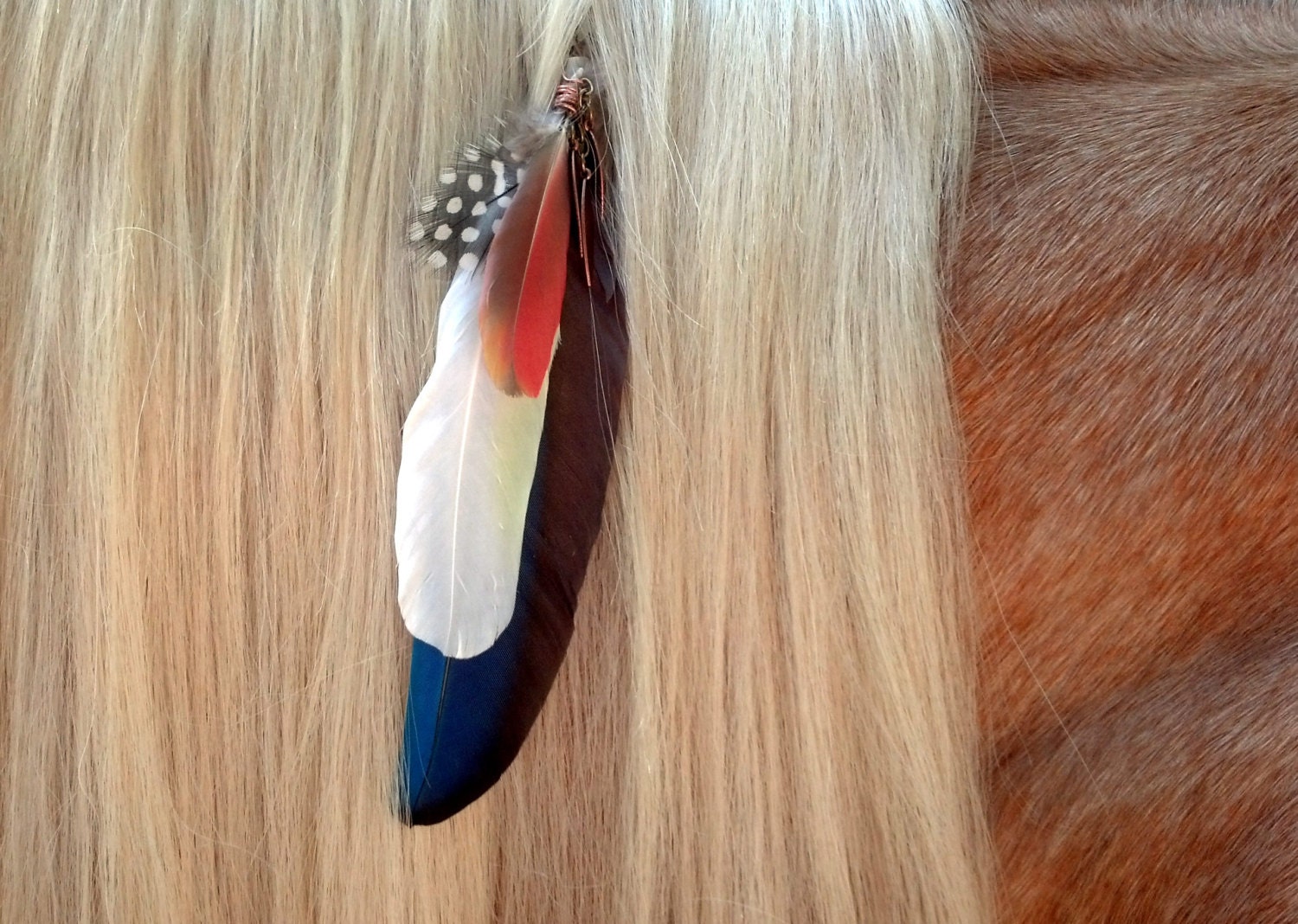 4Bird Feathers Equine Mane Dangler Ornament for Horses