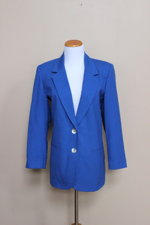 Royal Blue Blazer // 1980s Vintage // Women's M by TNstreet