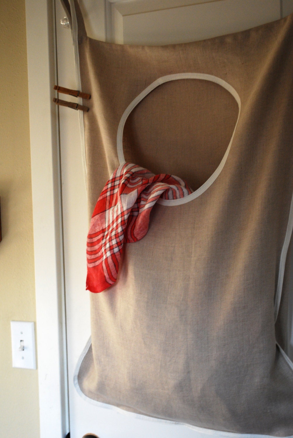 Laundry Bag Hamper Hanging Natural Linen