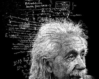 Albert Einstein Print 11x14 Fine Art Print Physics Gift
