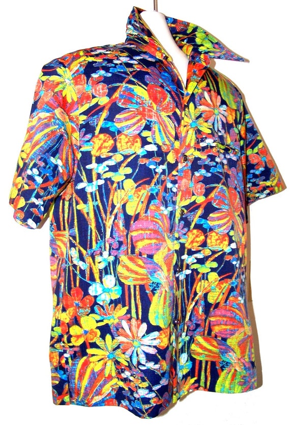 Psychedelic Flowers Hawaiian Shirt by Tori Richard by DeNovoGents