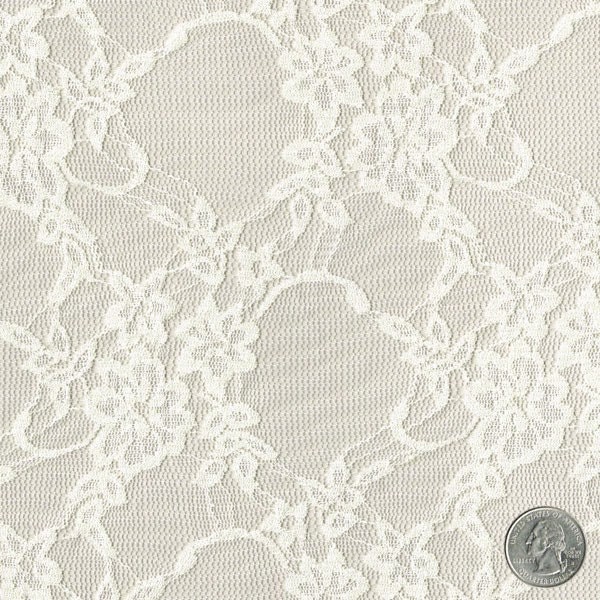 Stretch Lace Fabric Ivory Wedding Bridal Lace Curtain Tulle