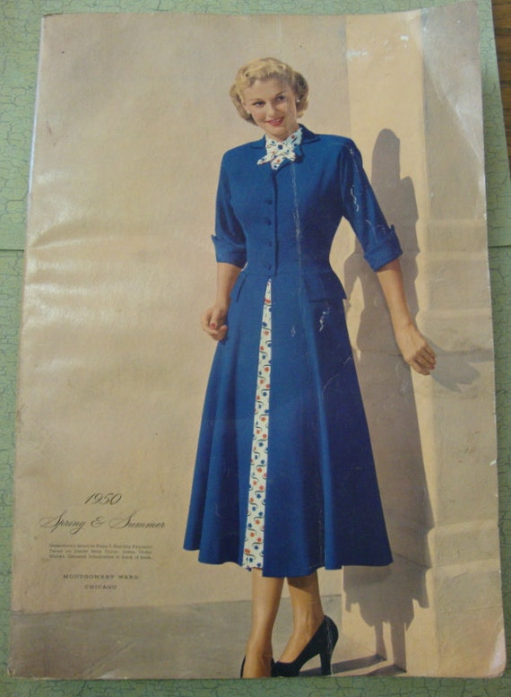 1950 Vintage Montgomery Ward Mail Order Catalog with Fashion, Household, Tools, etc