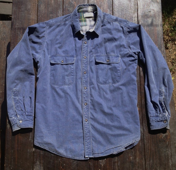Vintage LL bean flannel-lined Denim shirt by ProvenFootbridge